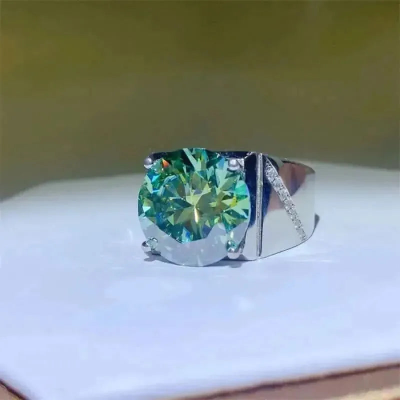 10 Carat Moissanite 925 Sterling Silver Signet Ring - Bad Moms Club