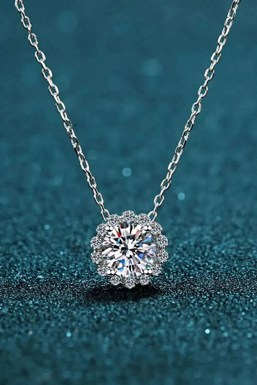 Flower-Shaped Moissanite Pendant Necklace - Bad Moms Club