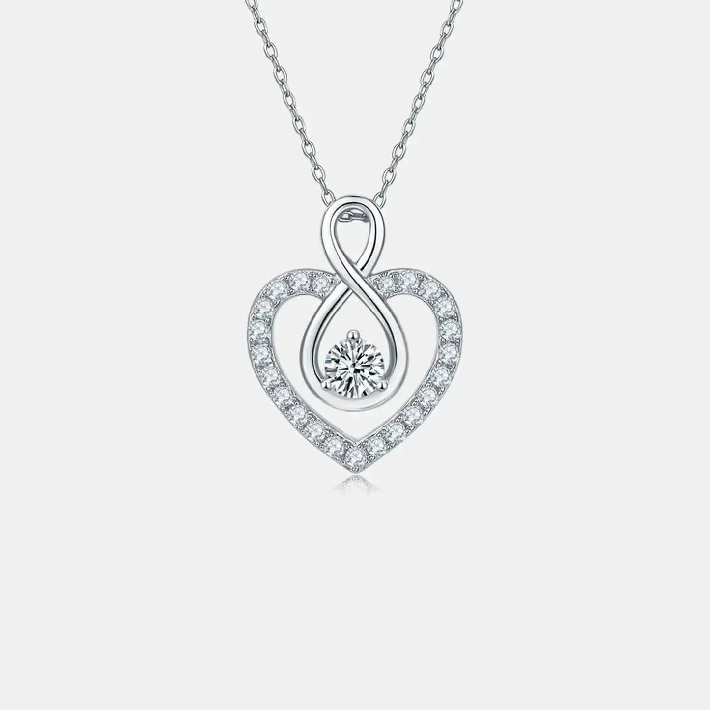 1 Carat Moissanite 925 Sterling Silver Heart Shape Necklace - Bad Moms Club