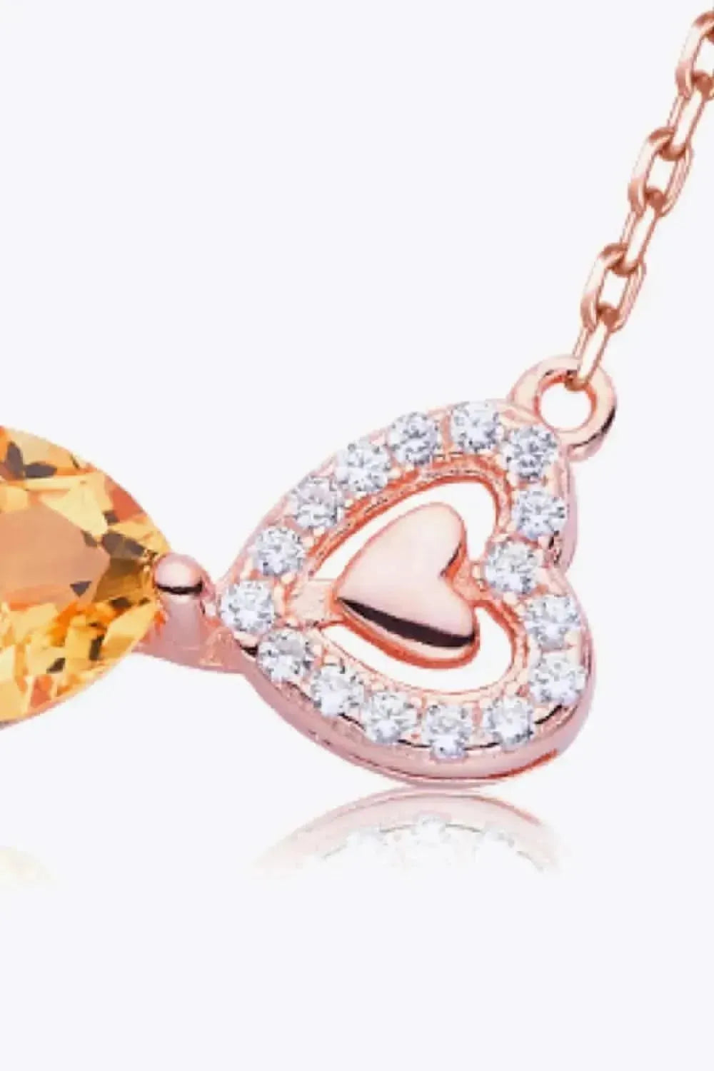 Citrine Heart 925 Sterling Silver Necklace - Bad Moms Club