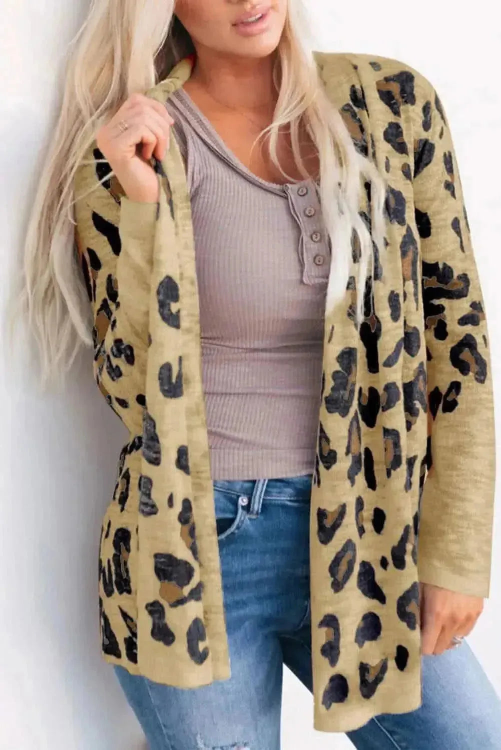 Printed Long Sleeve Cardigan - Bad Moms Club