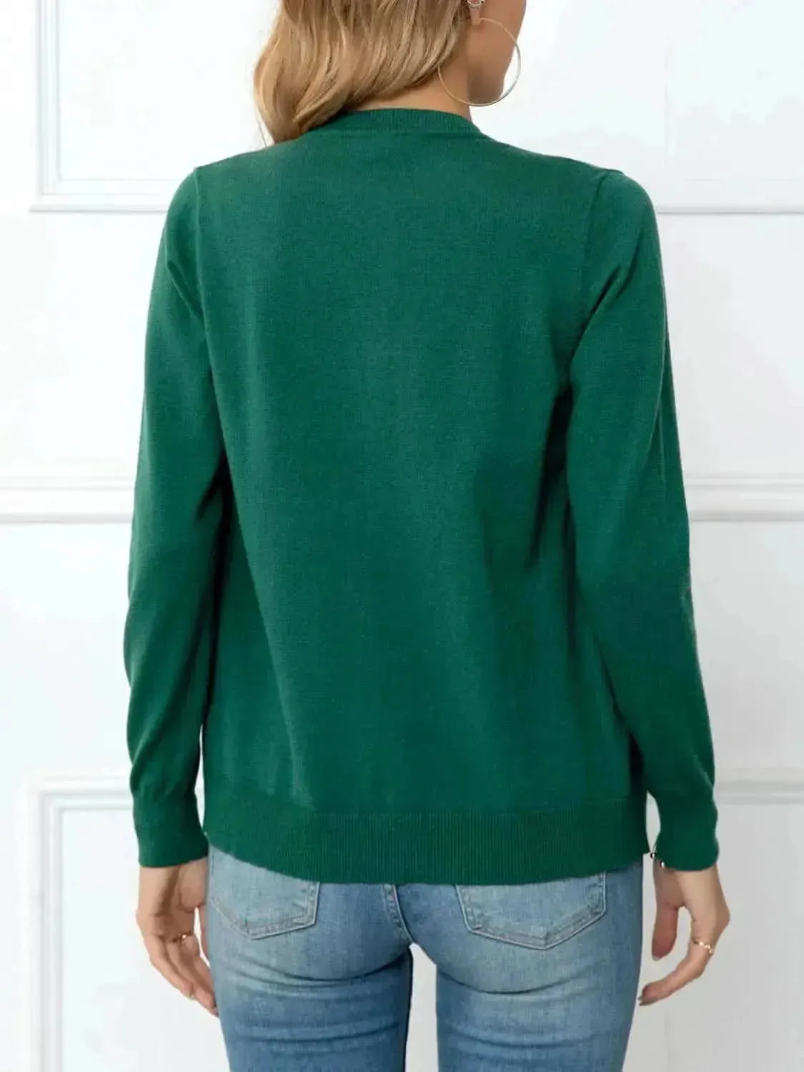 Button Down Round Neck Cardigan - Bad Moms Club