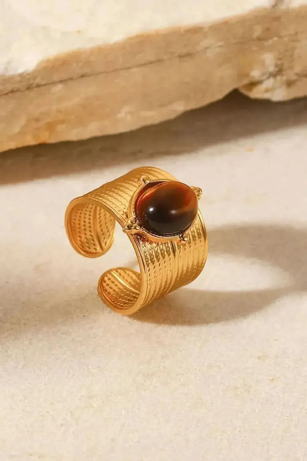 18K Gold-Plated Wide Open Ring - Bad Moms Club