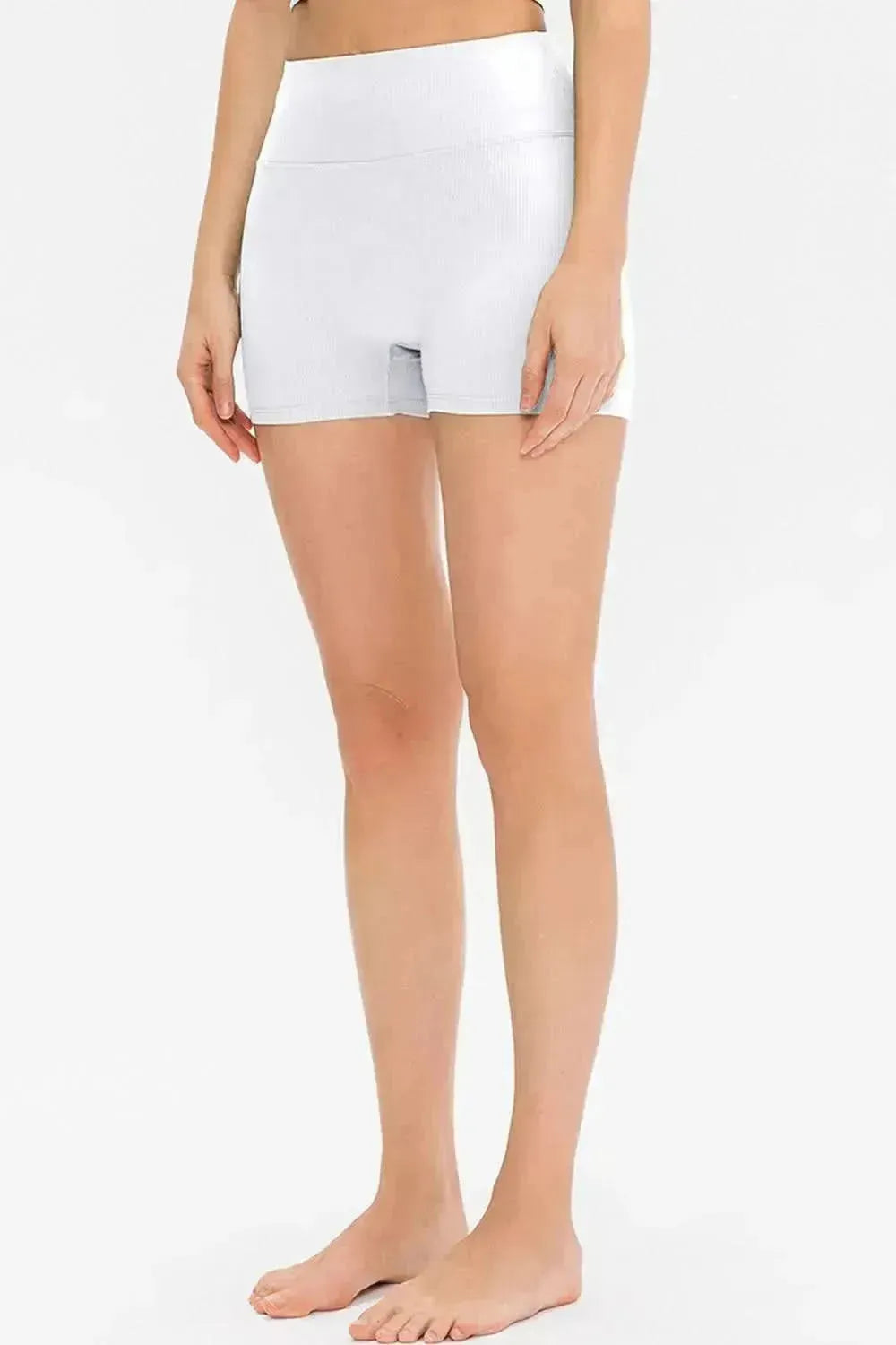 Slim Fit Wide Waistband Sports Shorts - Bad Moms Club