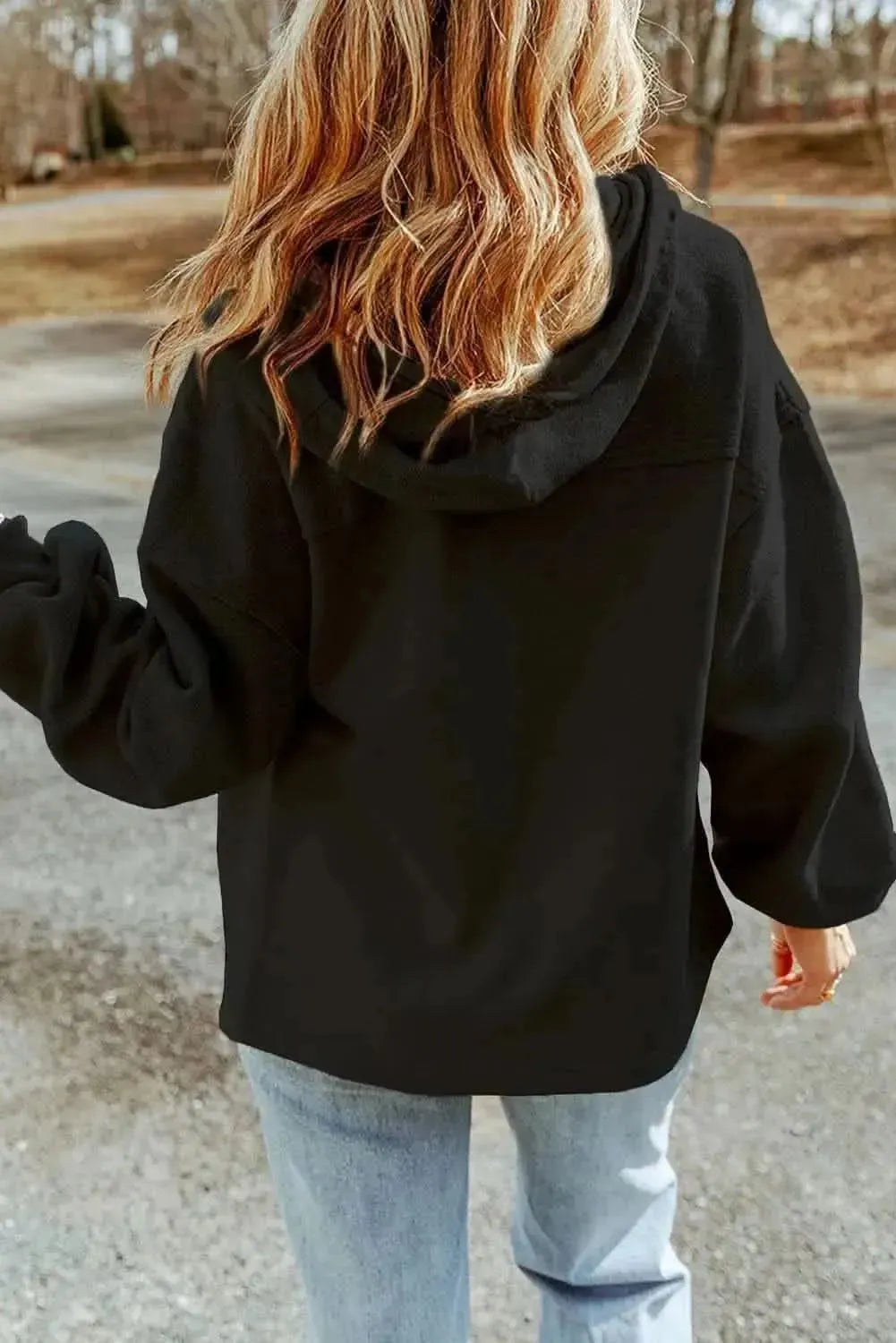 Zip-Up Drawstring Hooded Jacket - Bad Moms Club