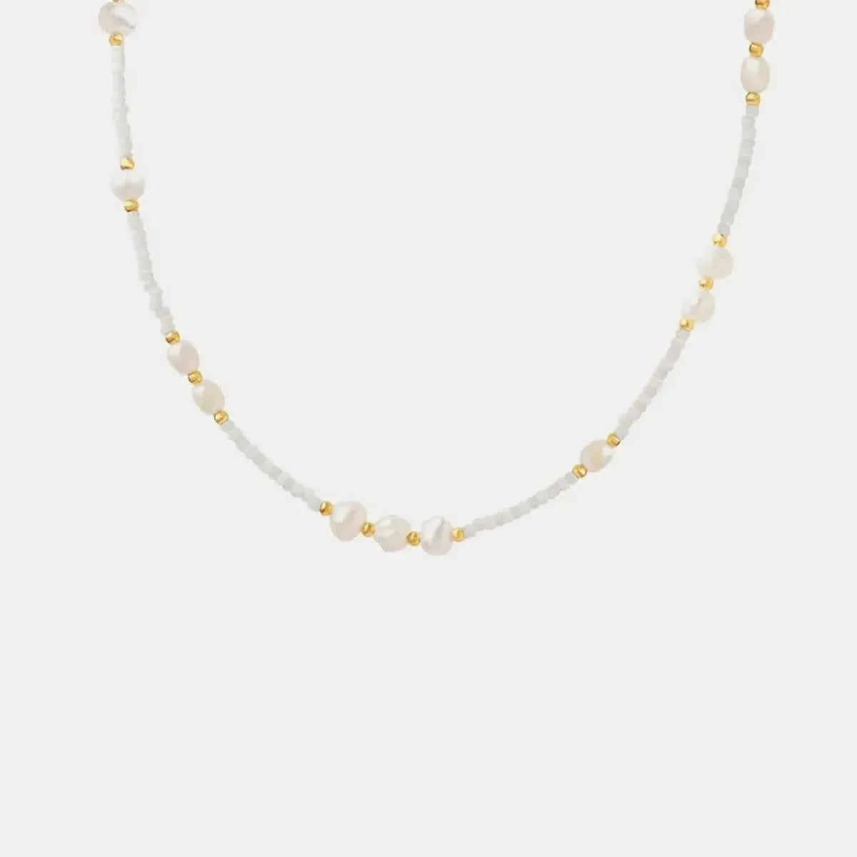Titanium Steel Glass Bead Pearl Necklace - Bad Moms Club