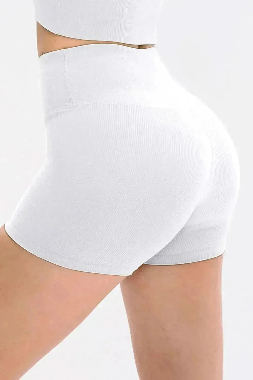 Slim Fit Wide Waistband Sports Shorts - Bad Moms Club
