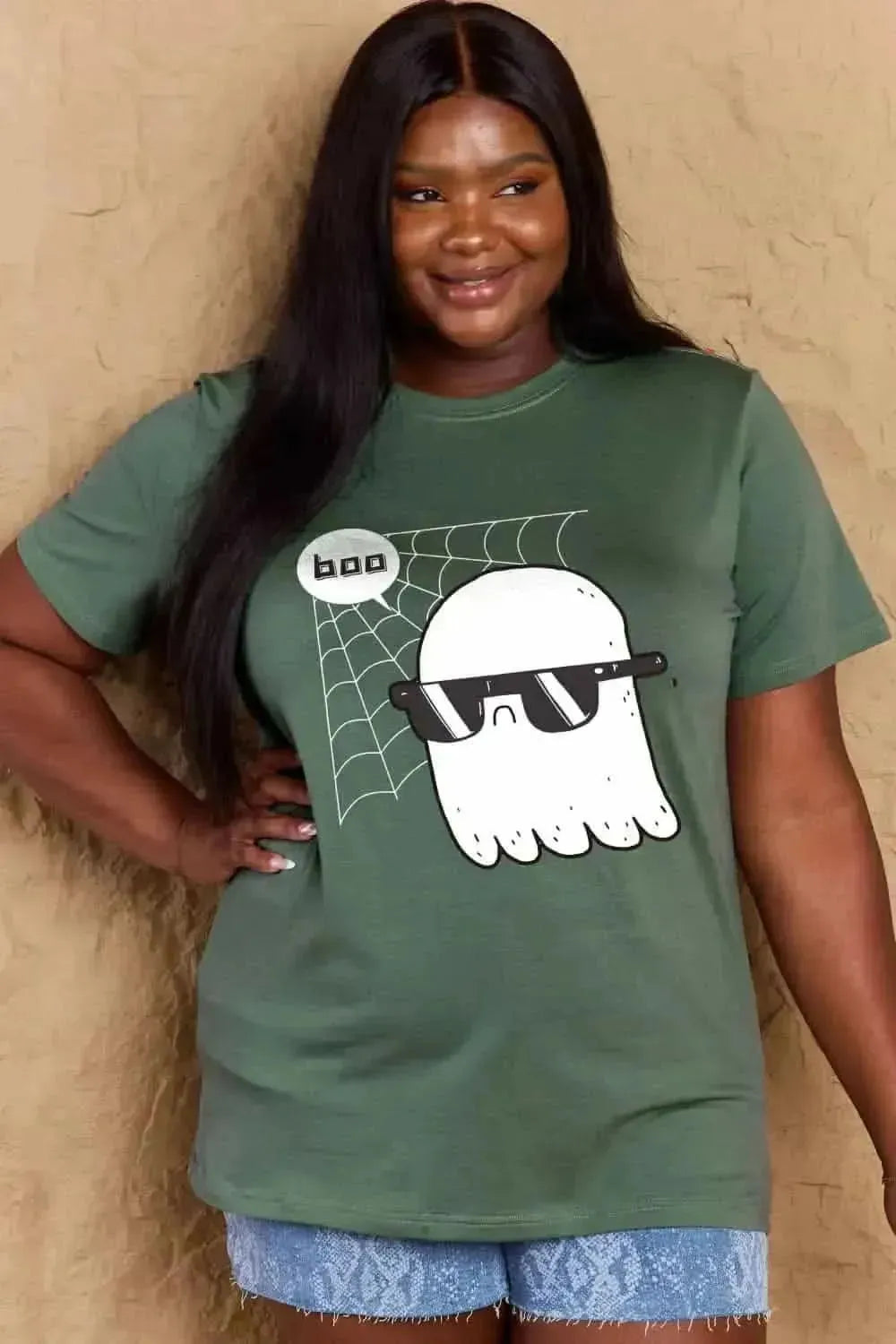 Simply Love Full Size BOO Graphic Cotton T-Shirt - Bad Moms Club