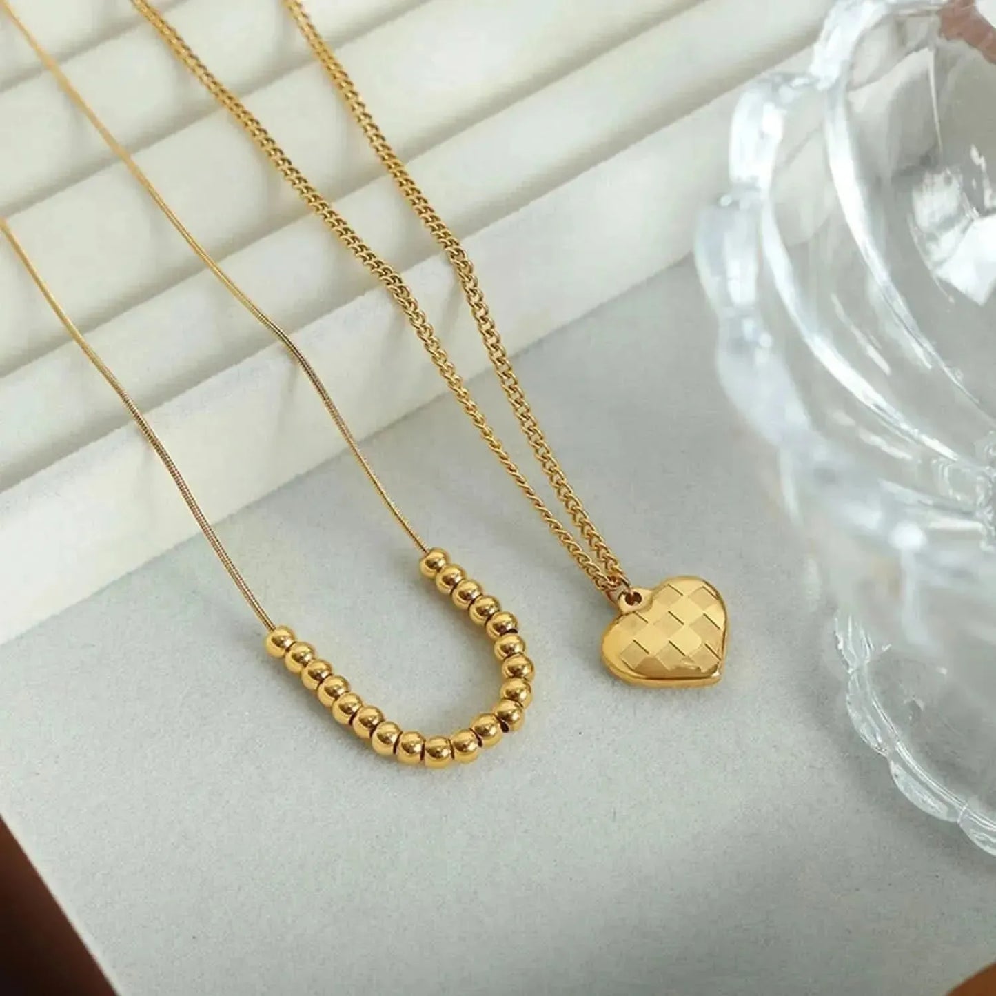 Heart Pendant Double-Lrayed Necklace - Bad Moms Club