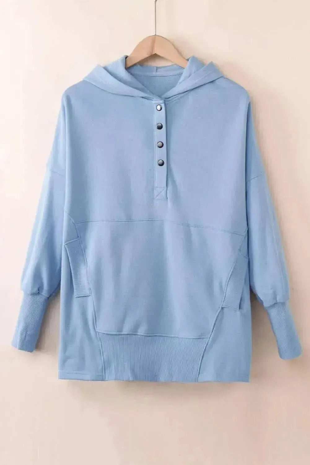 Quarter-Snap Dropped Shoulder Hoodie - Bad Moms Club