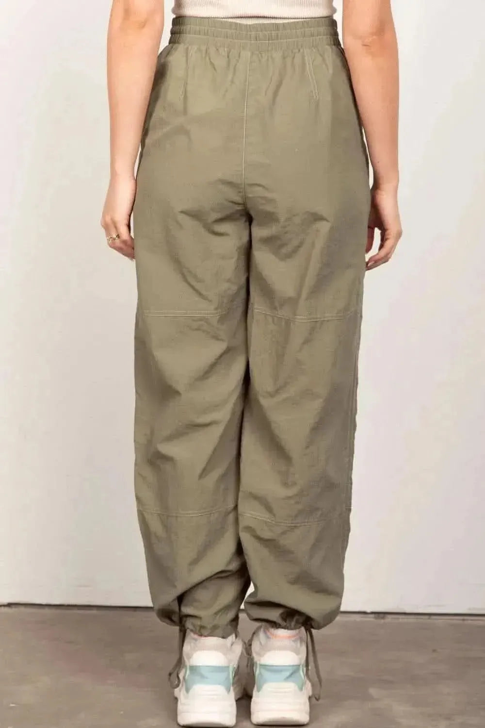 VERY J Drawstring Woven Parachute Joggers - Bad Moms Club