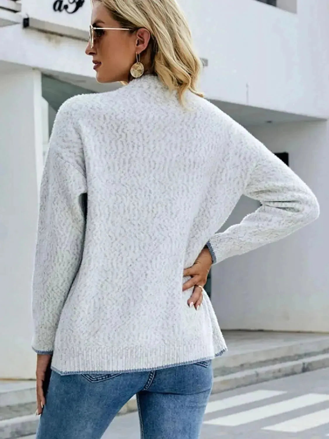 Button Down V-Neck Cardigan with Pockets - Bad Moms Club