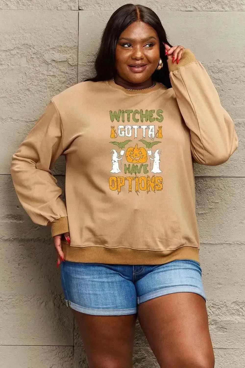 Simply Love Full Size Graphic Drop Shoulder Sweatshirt - Bad Moms Club