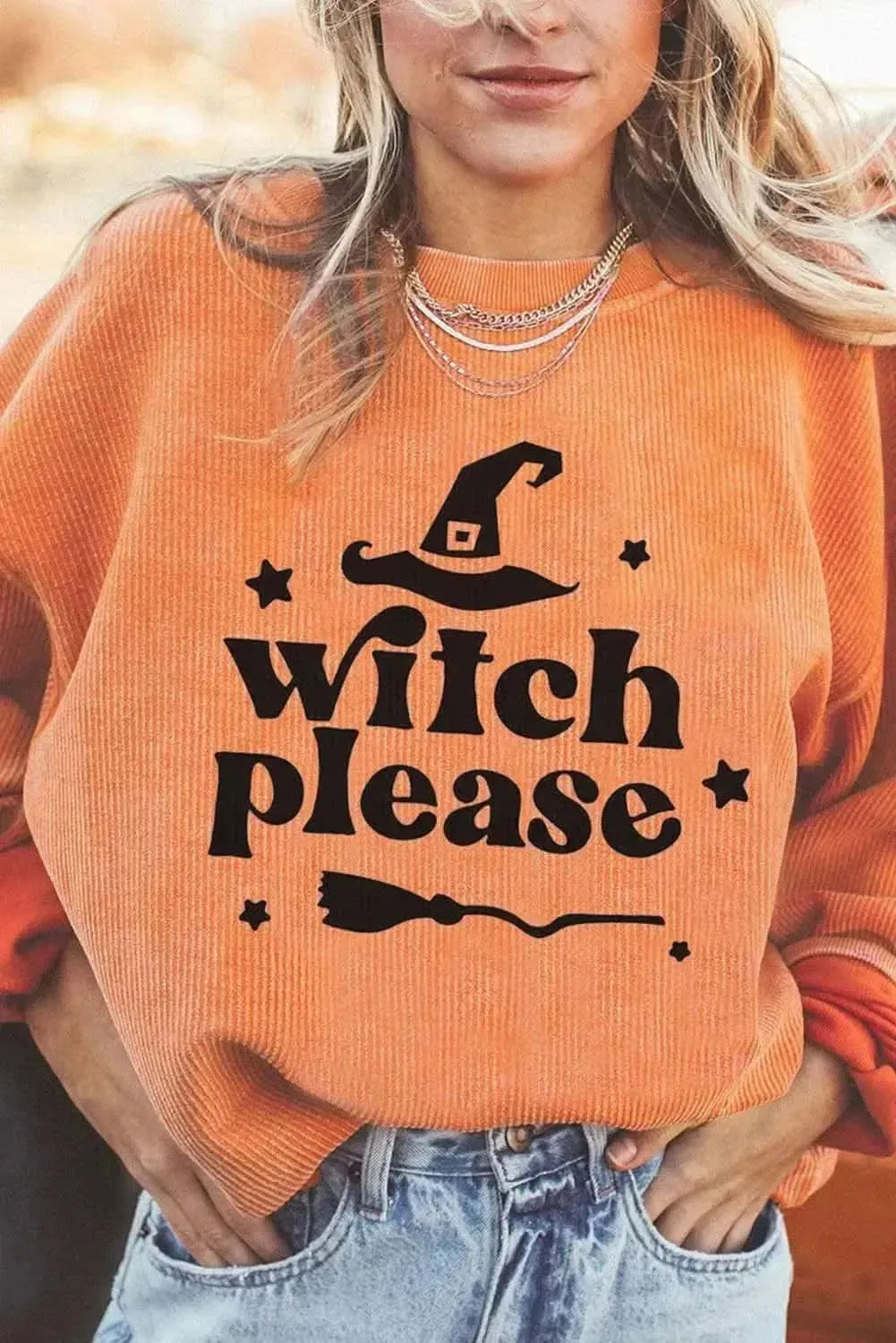 WITCH PLEASE Graphic Dropped Shoulder Sweatshirt - Bad Moms Club