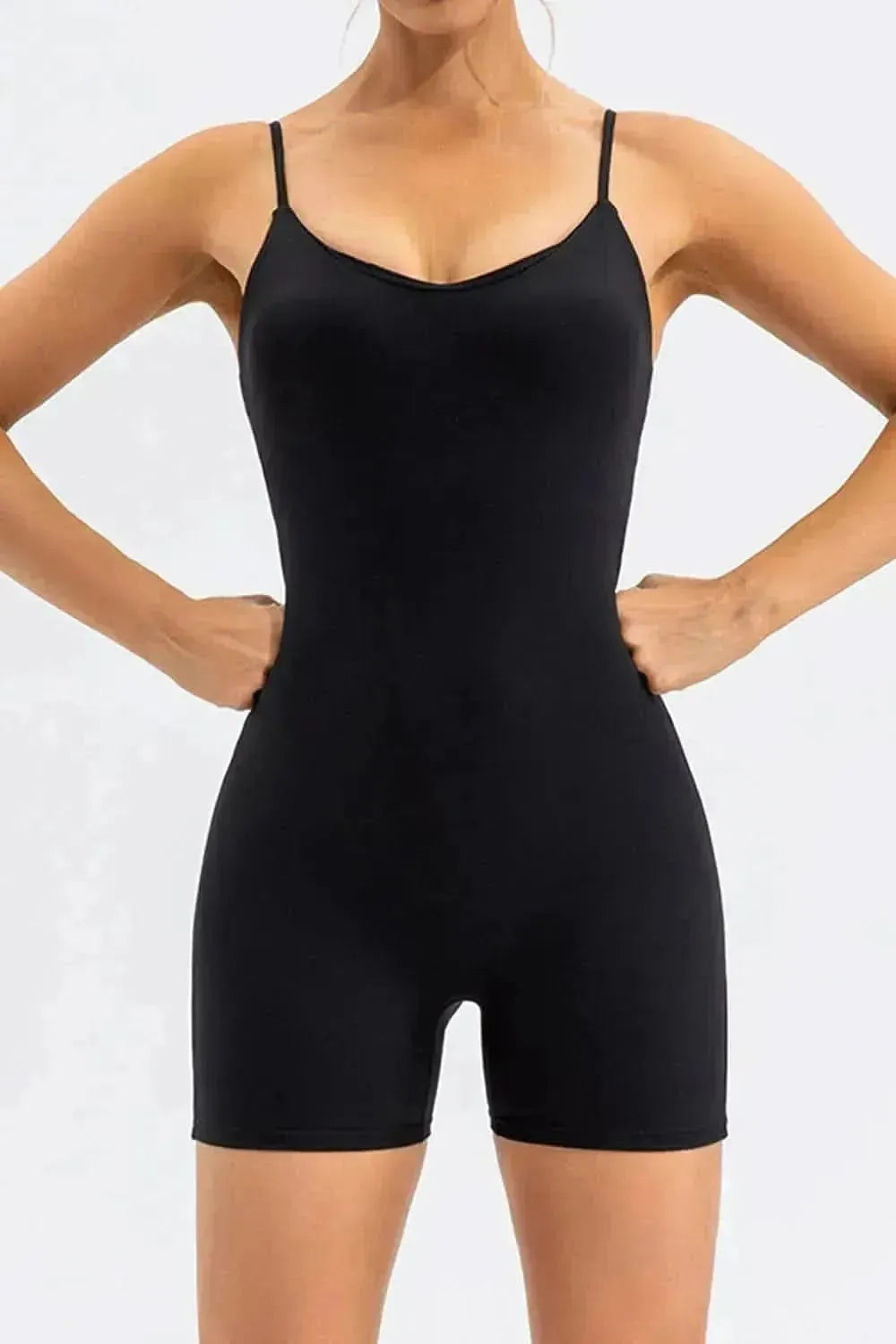 Spaghetti Strap Round Neck Romper - Bad Moms Club