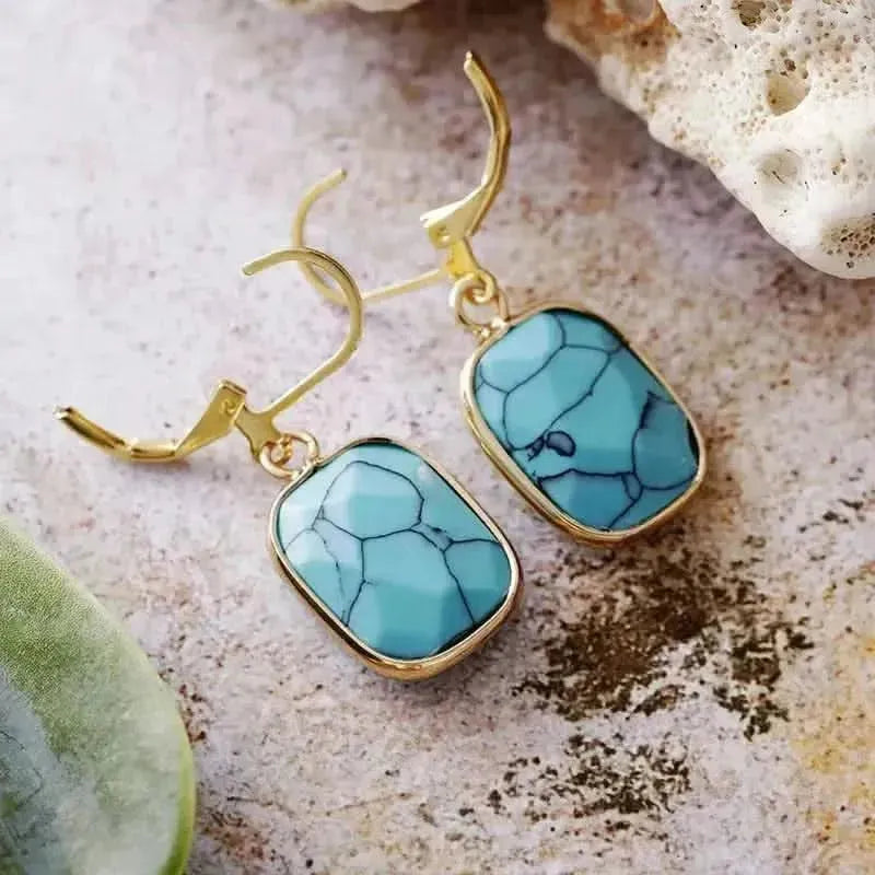 Copper Natural Stone Dangle Earrings - Bad Moms Club
