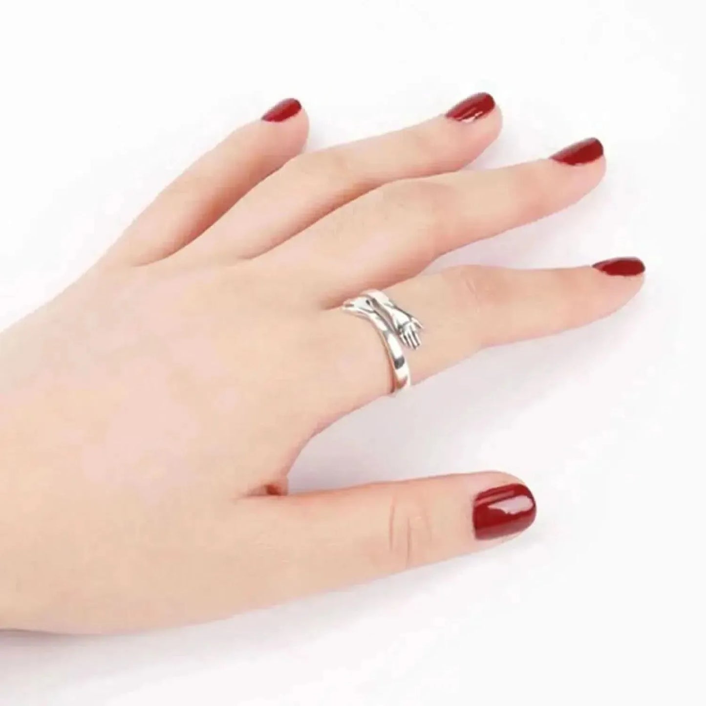 Hug Shape 925 Sterling Silver Bypass Ring - Bad Moms Club