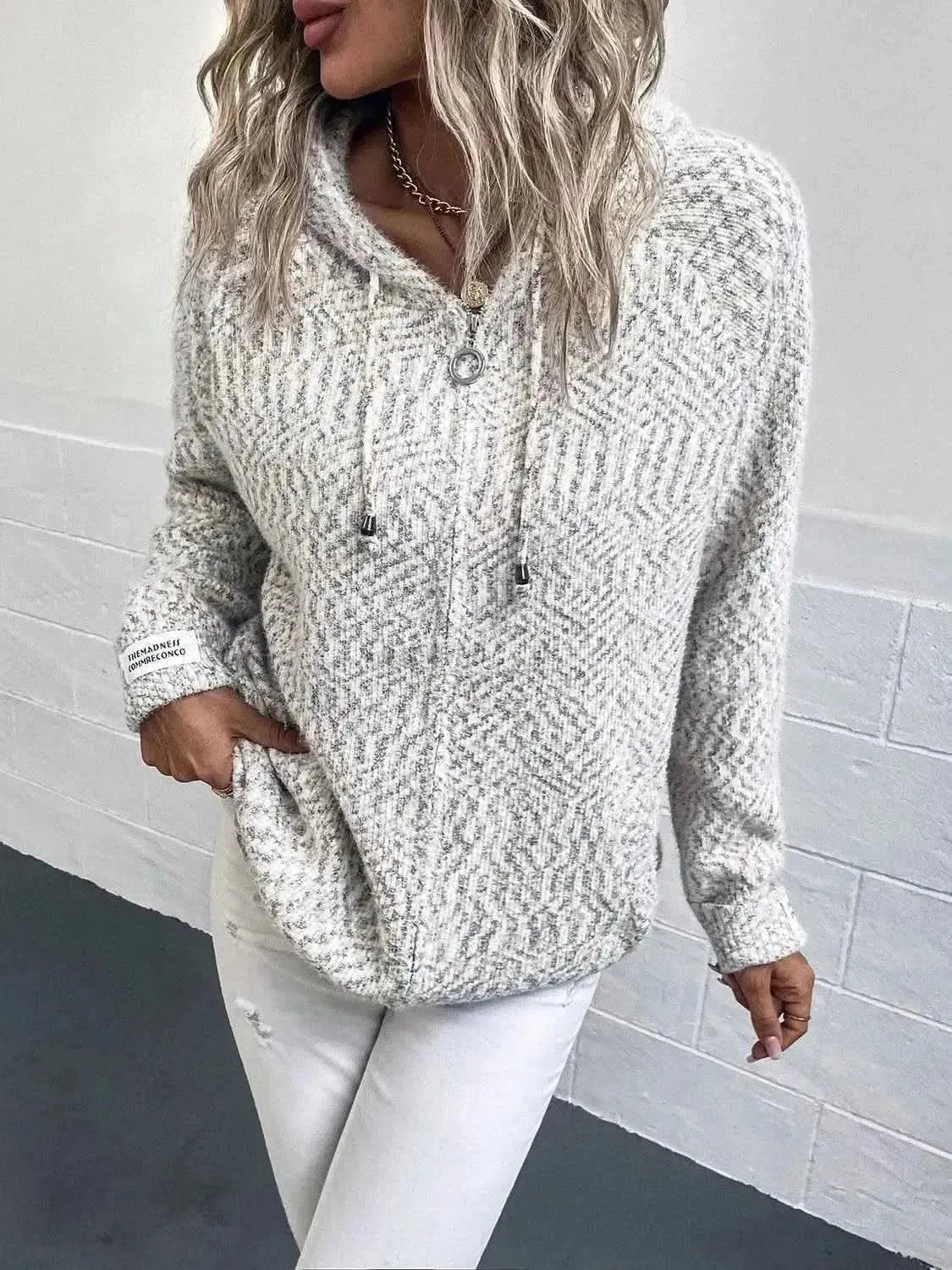 Zip-Up Hooded Sweater - Bad Moms Club