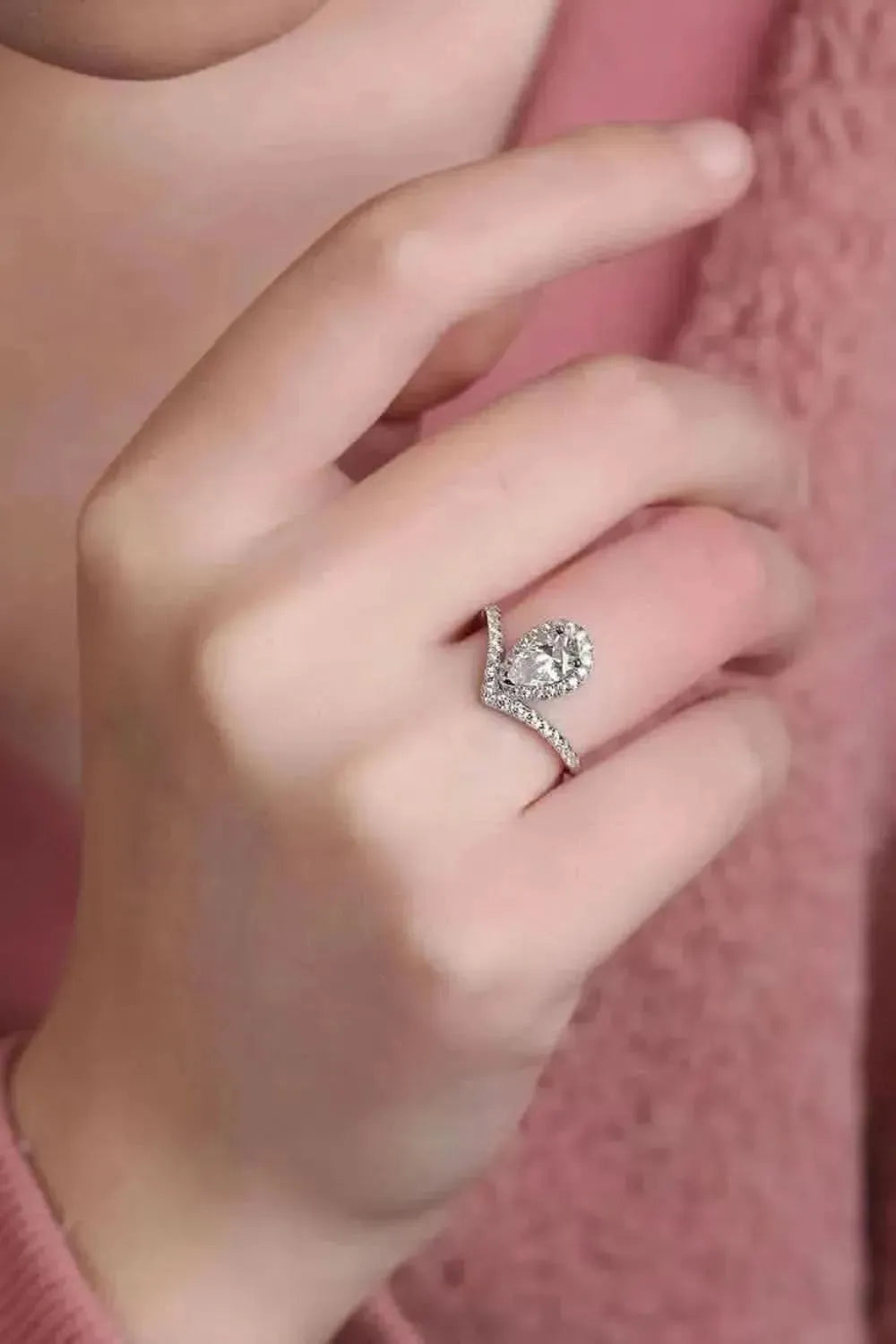 2 Carat Moissanite Teardrop Ring - Bad Moms Club