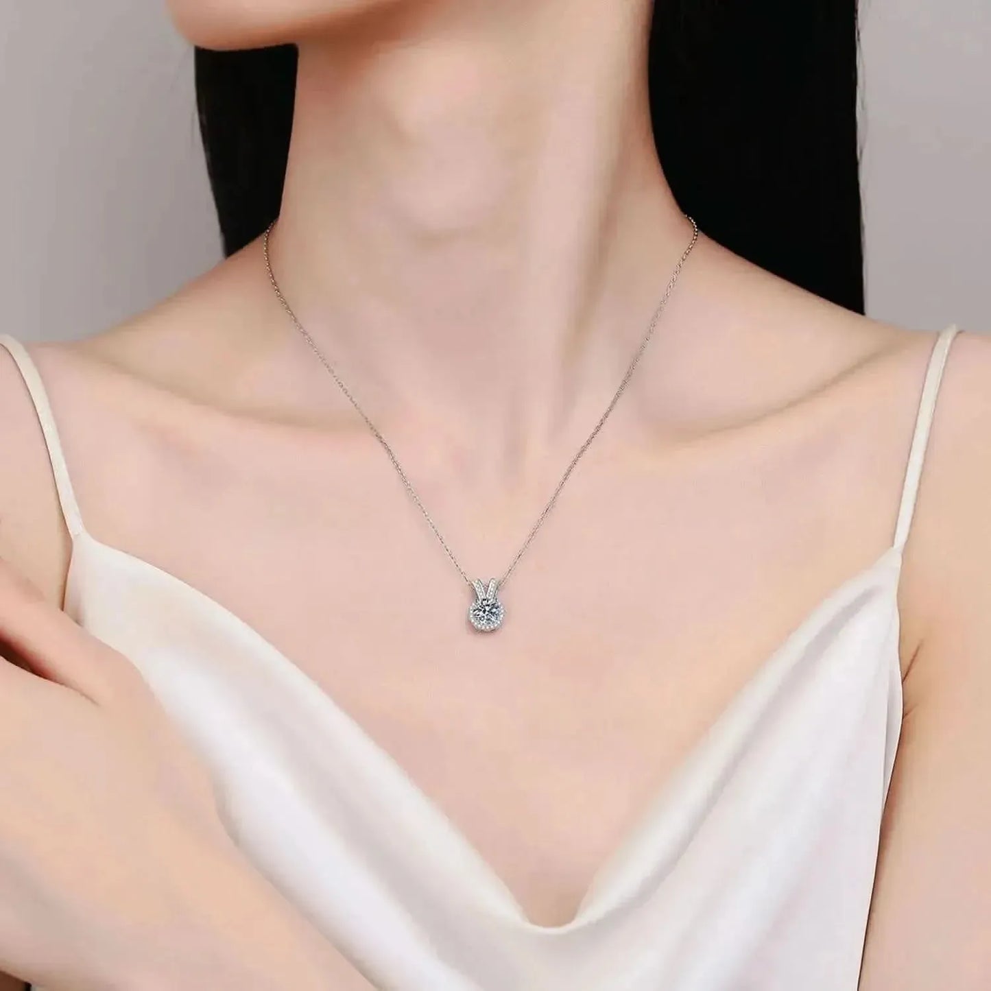 1 Carat Moissanite Rabbit Ears Shape Pendant Necklace - Bad Moms Club