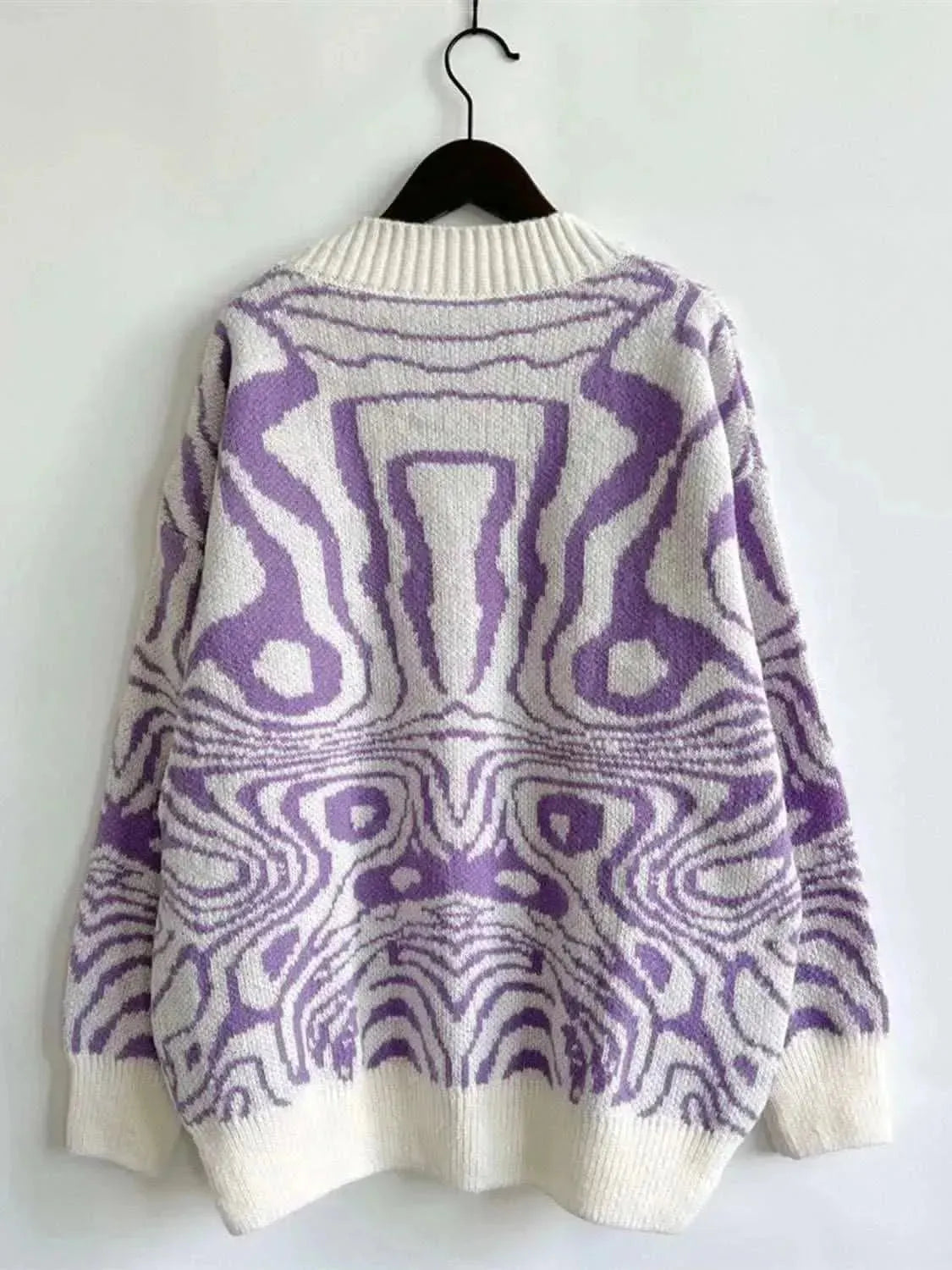 Abstract Pattern Button Down Cardigan - Bad Moms Club