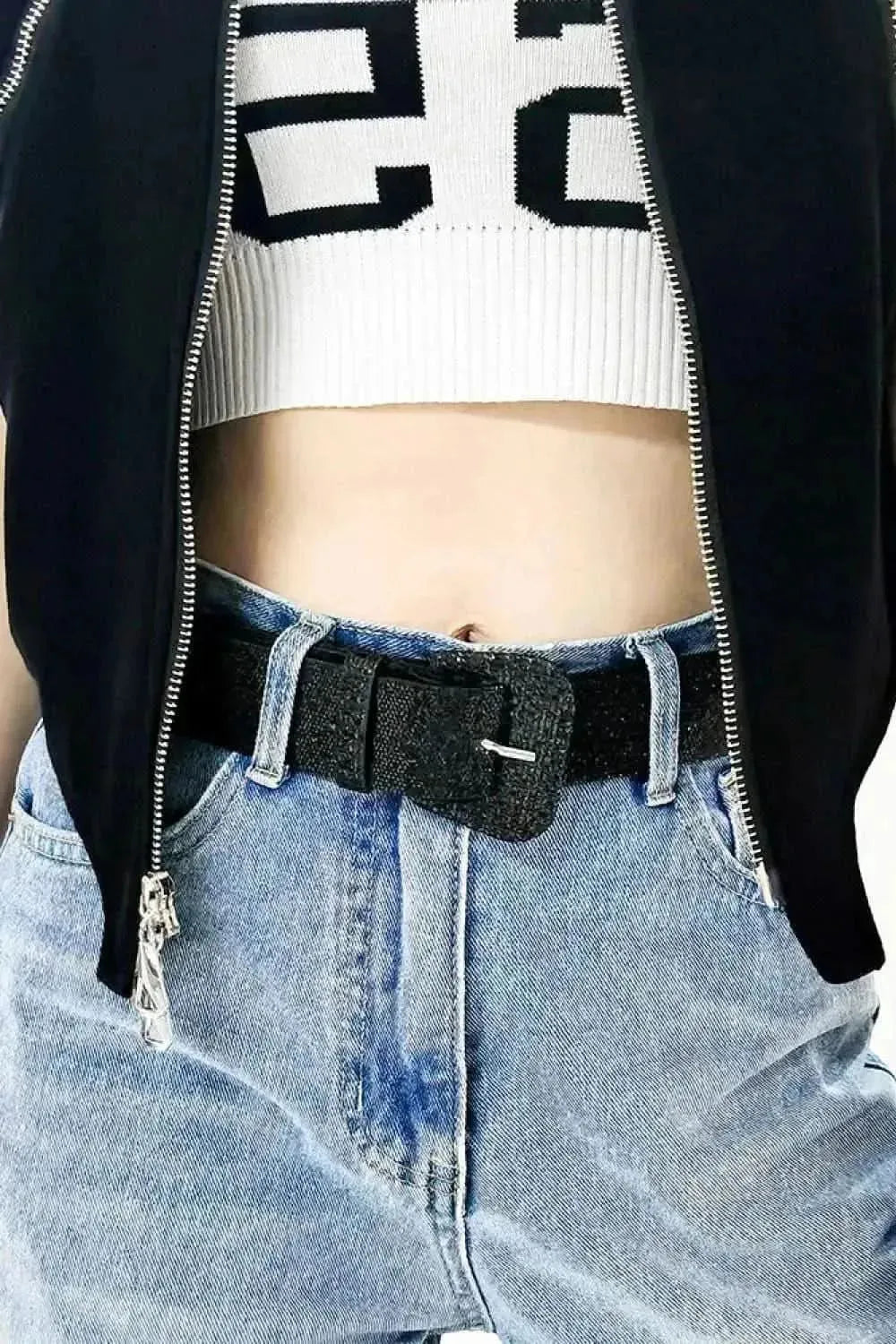 Glitter PU Leather Belt - Bad Moms Club