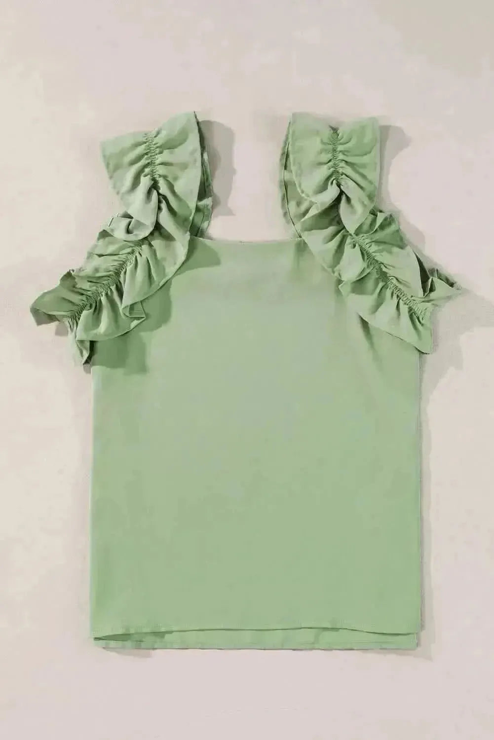 Ruffled Square Neck Tank - Bad Moms Club