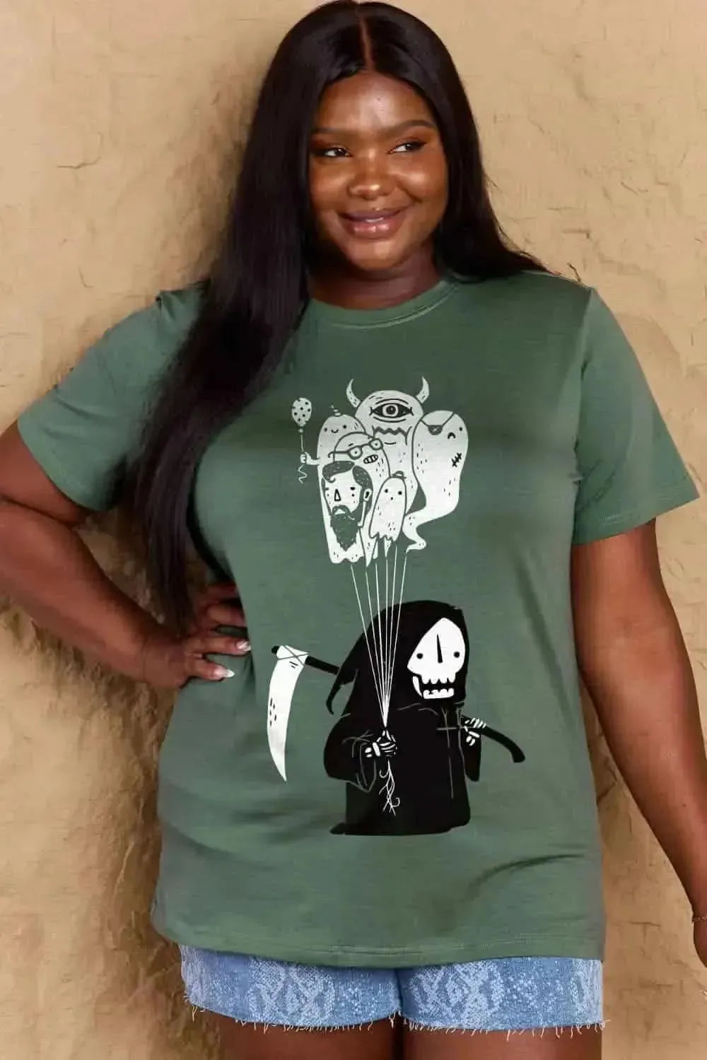 Simply Love Full Size Death Graphic T-Shirt - Bad Moms Club