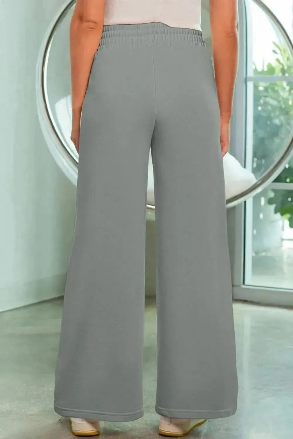 Drawstring Wide Leg Pants with Pockets - Bad Moms Club