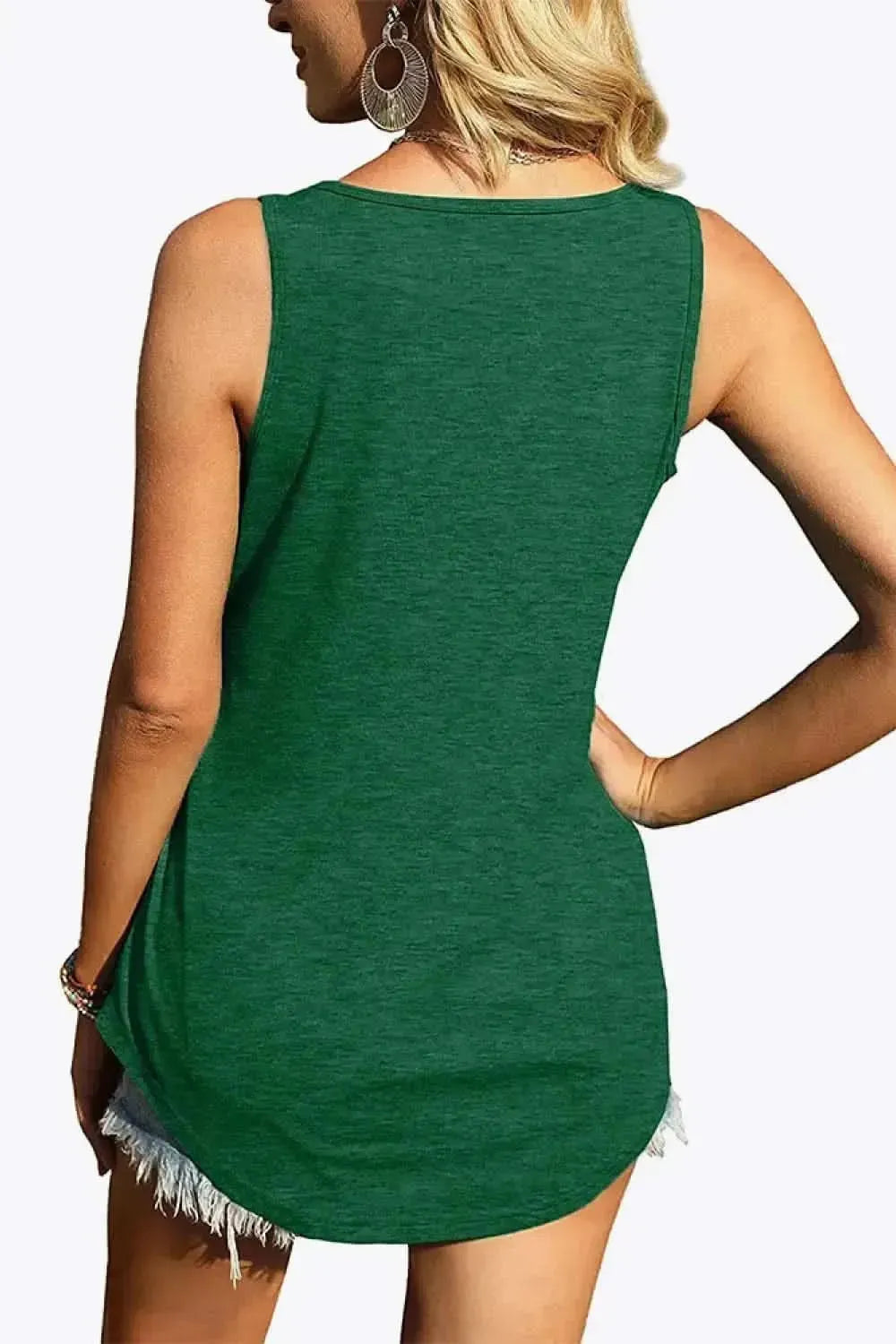 Curved Hem Square Neck Tank - Bad Moms Club