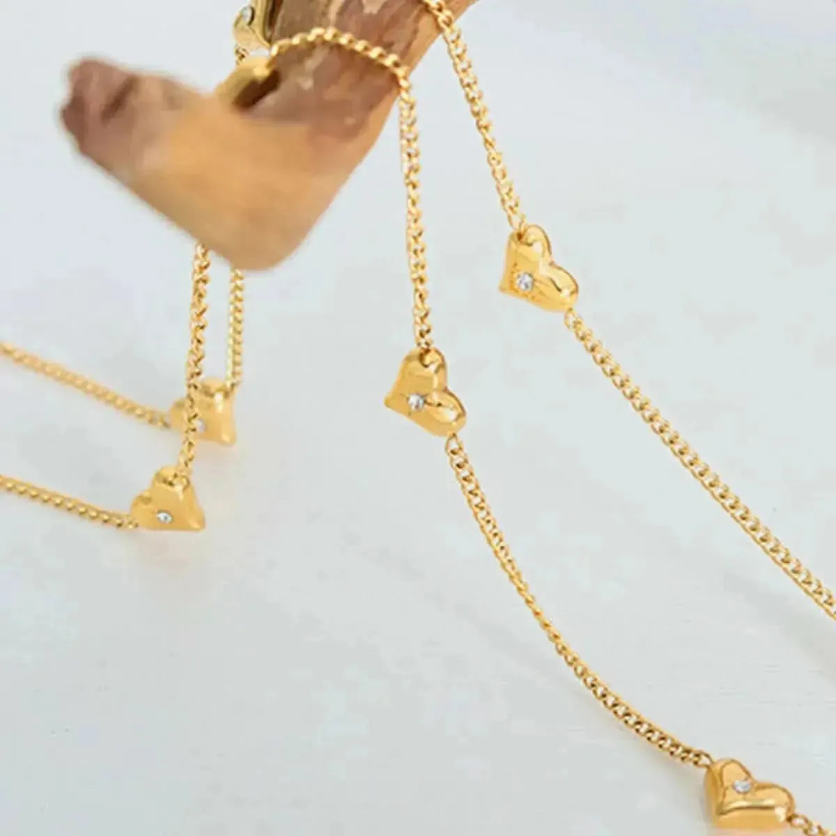 Titanium Steel Zircon Heart Necklace - Bad Moms Club