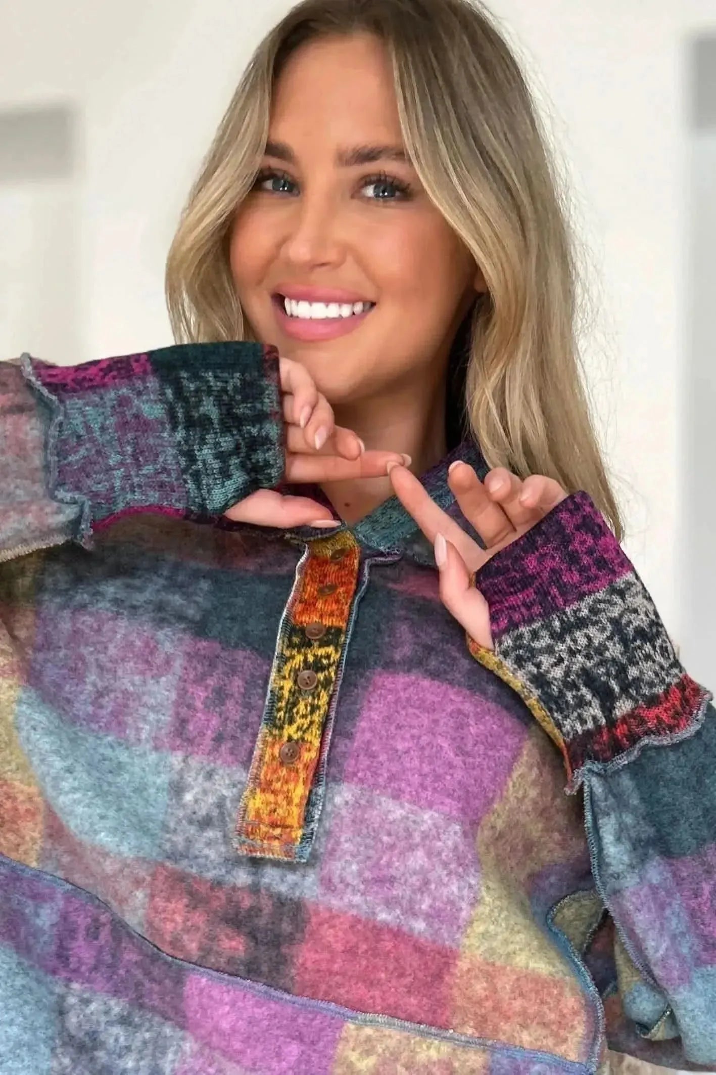 Double Take Full Size Plaid Dropped Shoulder Fleece Hoodie - Bad Moms Club