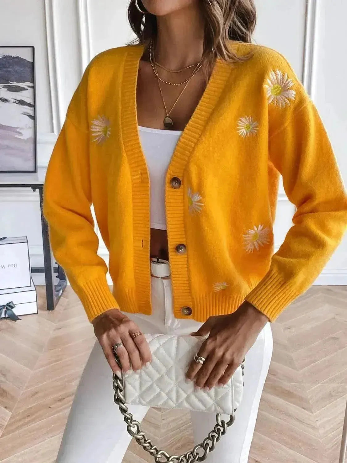 Floral Button Up Cardigan - Bad Moms Club