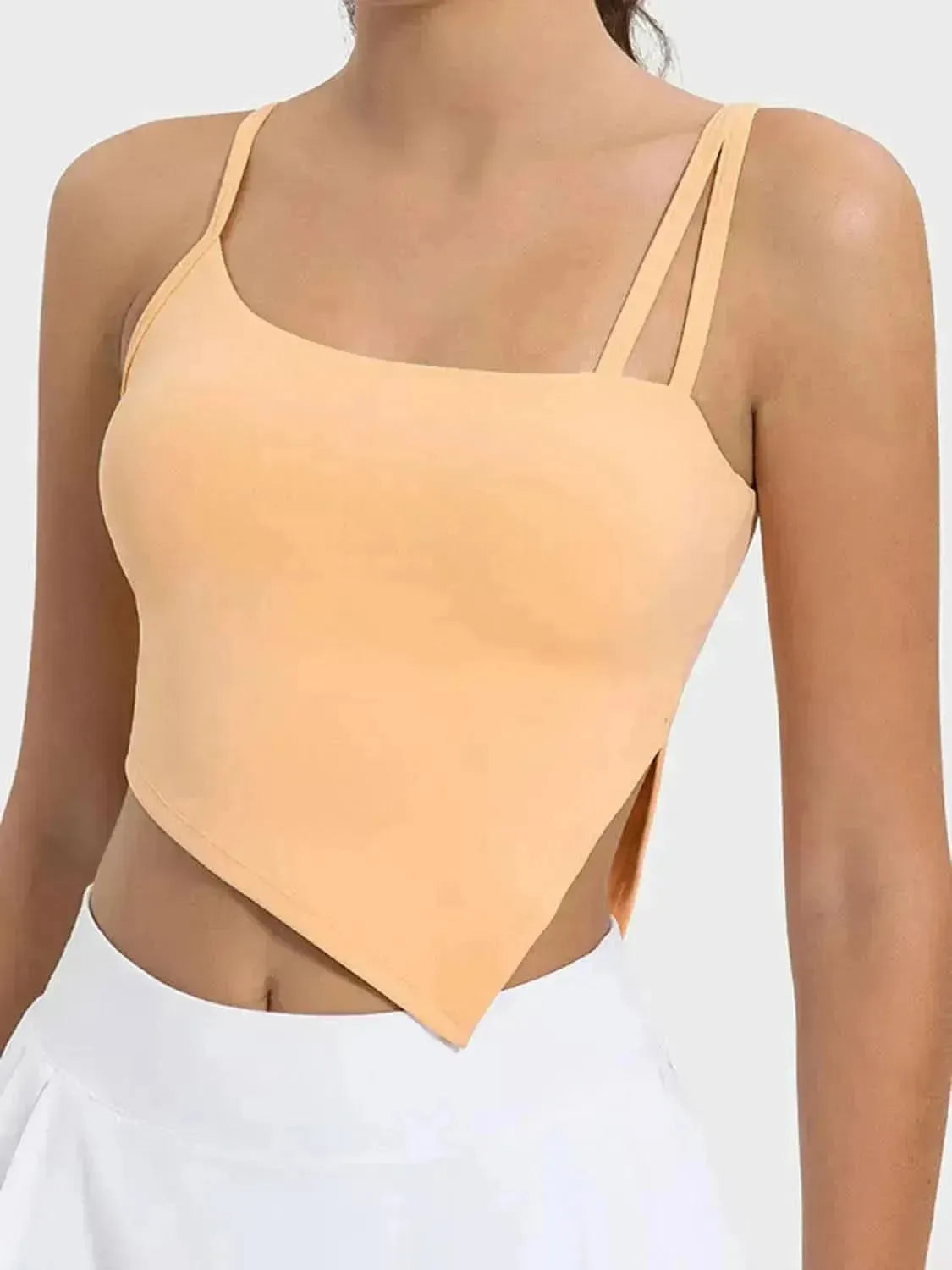 Slit Asymmetrical Neck Active Cami - Bad Moms Club