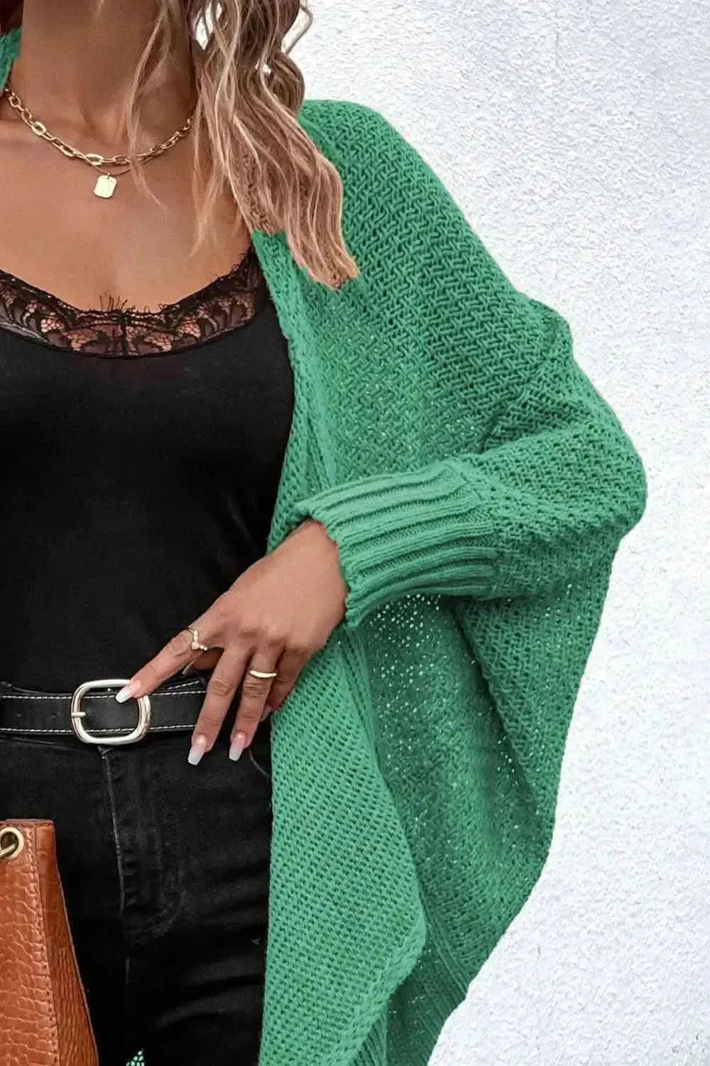 Open Front Dolman Sleeve Cardigan - Bad Moms Club
