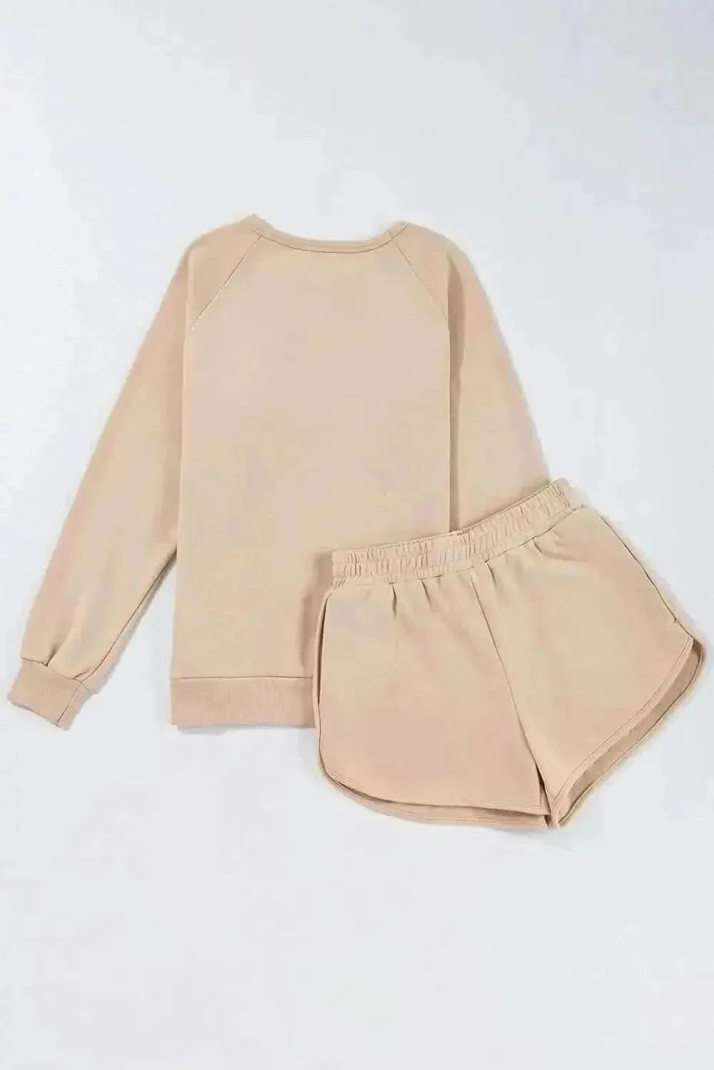 Full Size Contrast Striped Round Neck Top and Shorts Set - Bad Moms Club