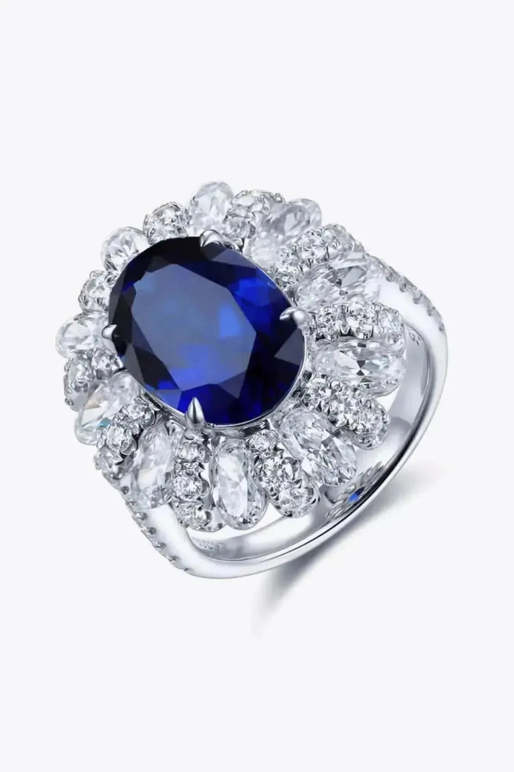 5 Carat Lab-Grown Sapphire Flower Shape Ring - Bad Moms Club