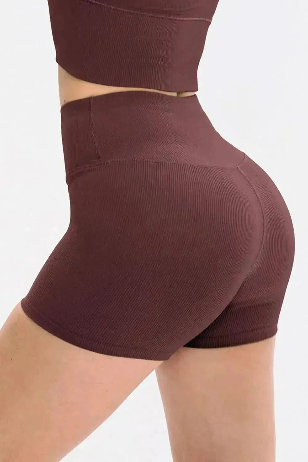 Slim Fit Wide Waistband Sports Shorts - Bad Moms Club