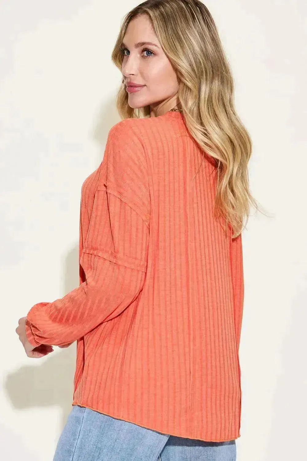 Basic Bae Full Size Ribbed Round Neck Long Sleeve T-Shirt - Bad Moms Club