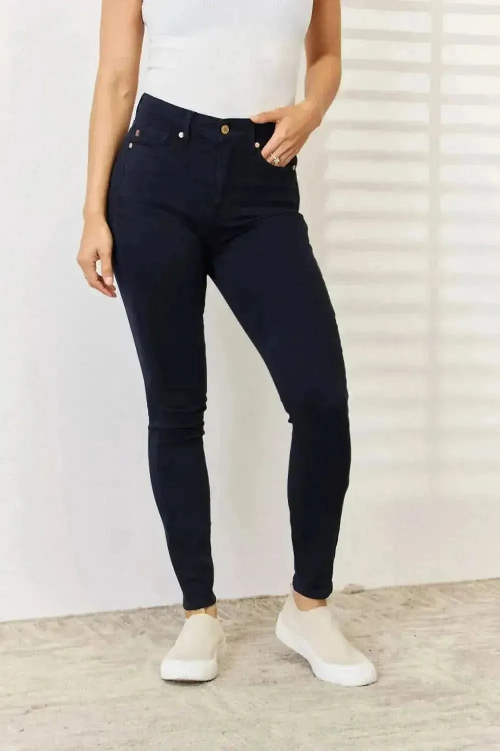 Judy Blue Full Size Garment Dyed Tummy Control Skinny Jeans - Bad Moms Club