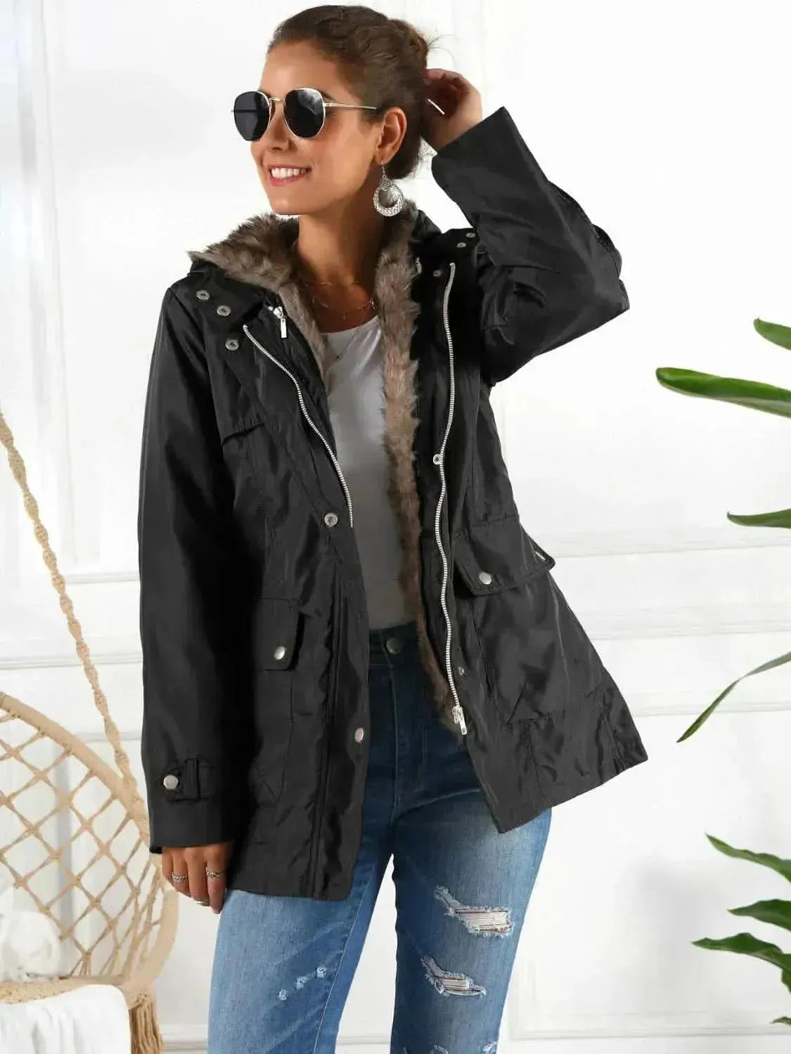 Full Size Hooded Jacket with Detachable Liner (Three-Way Wear) - Bad Moms Club