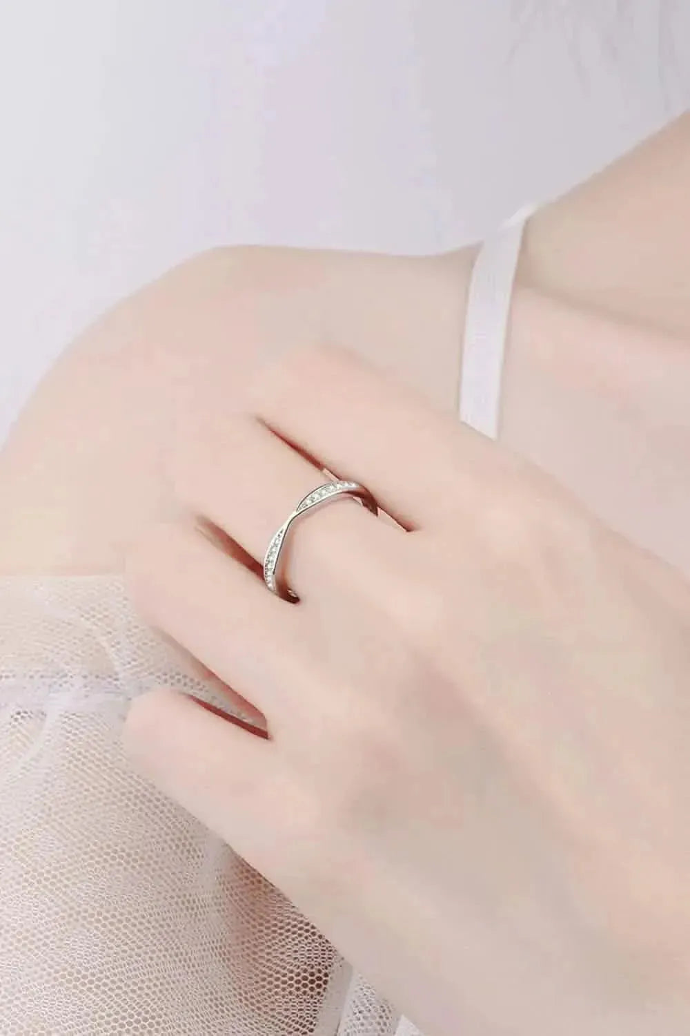 Moissanite Rhodium-Plated Ring - Bad Moms Club