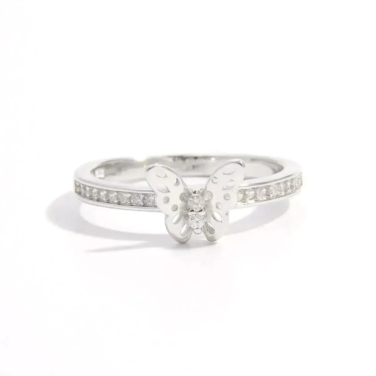 925 Sterling Silver Inlaid Zircon Butterfly Ring - Bad Moms Club