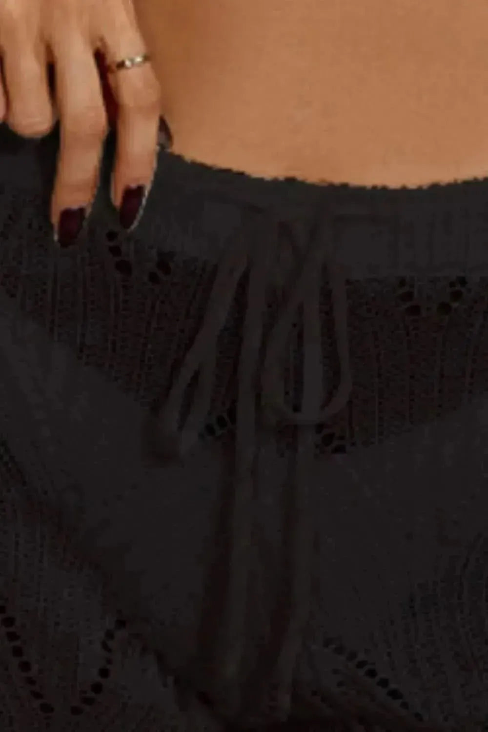 Drawstring Cutout Swim Shorts - Bad Moms Club