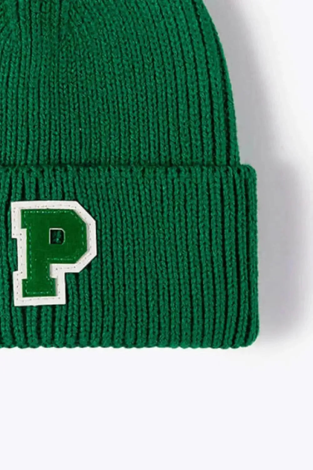 Letter Patch Cuffed Knit Beanie - Bad Moms Club