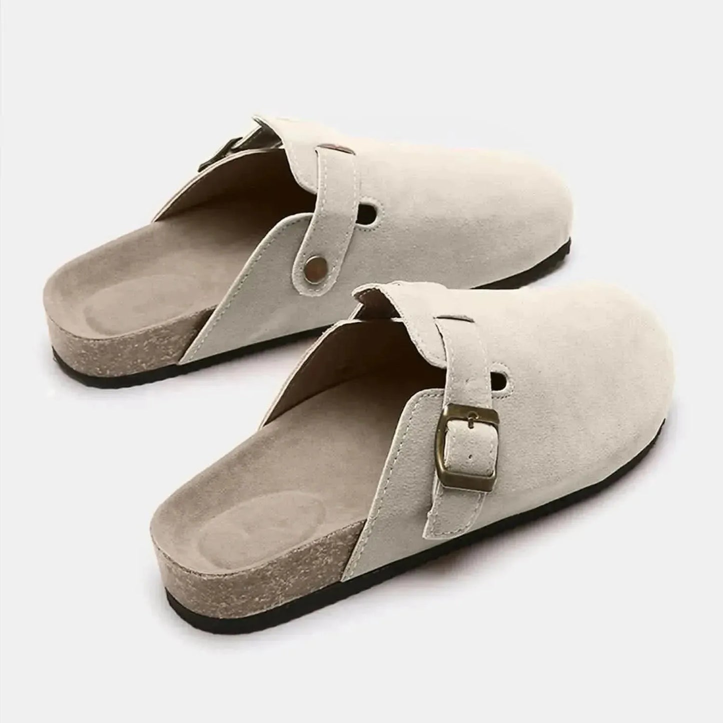 Suede Closed Toe Buckle Slide - Bad Moms Club