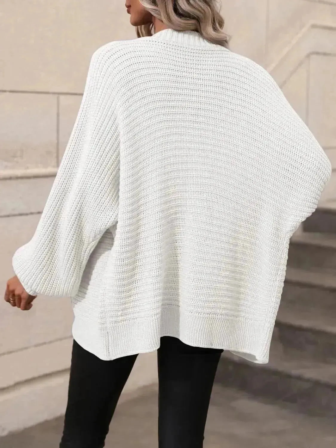 Button Down Horizontal-Ribbing Longline Cardigan - Bad Moms Club