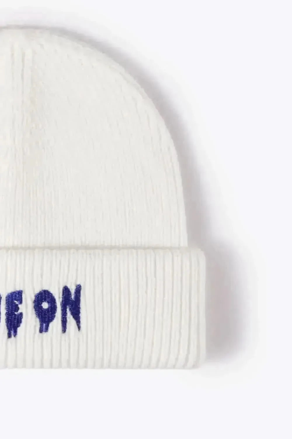 COME ON Embroidered Cuff Knit Beanie - Bad Moms Club
