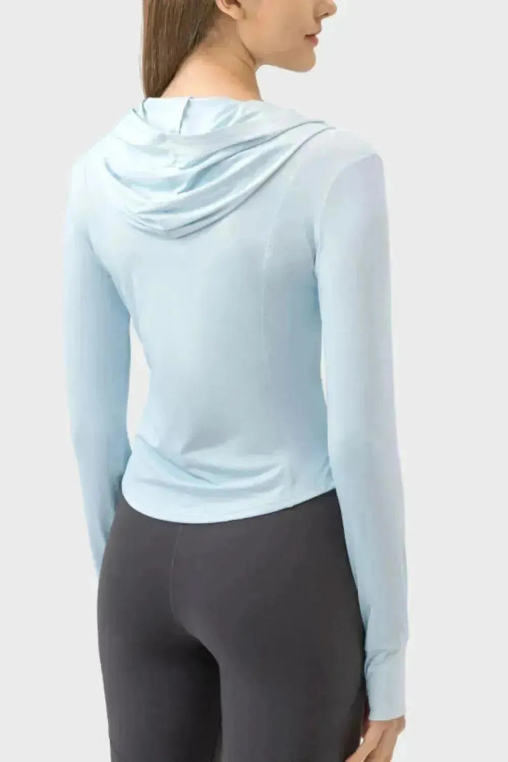 Pocketed Zip Up Hooded Long Sleeve Active Outerwear - Bad Moms Club