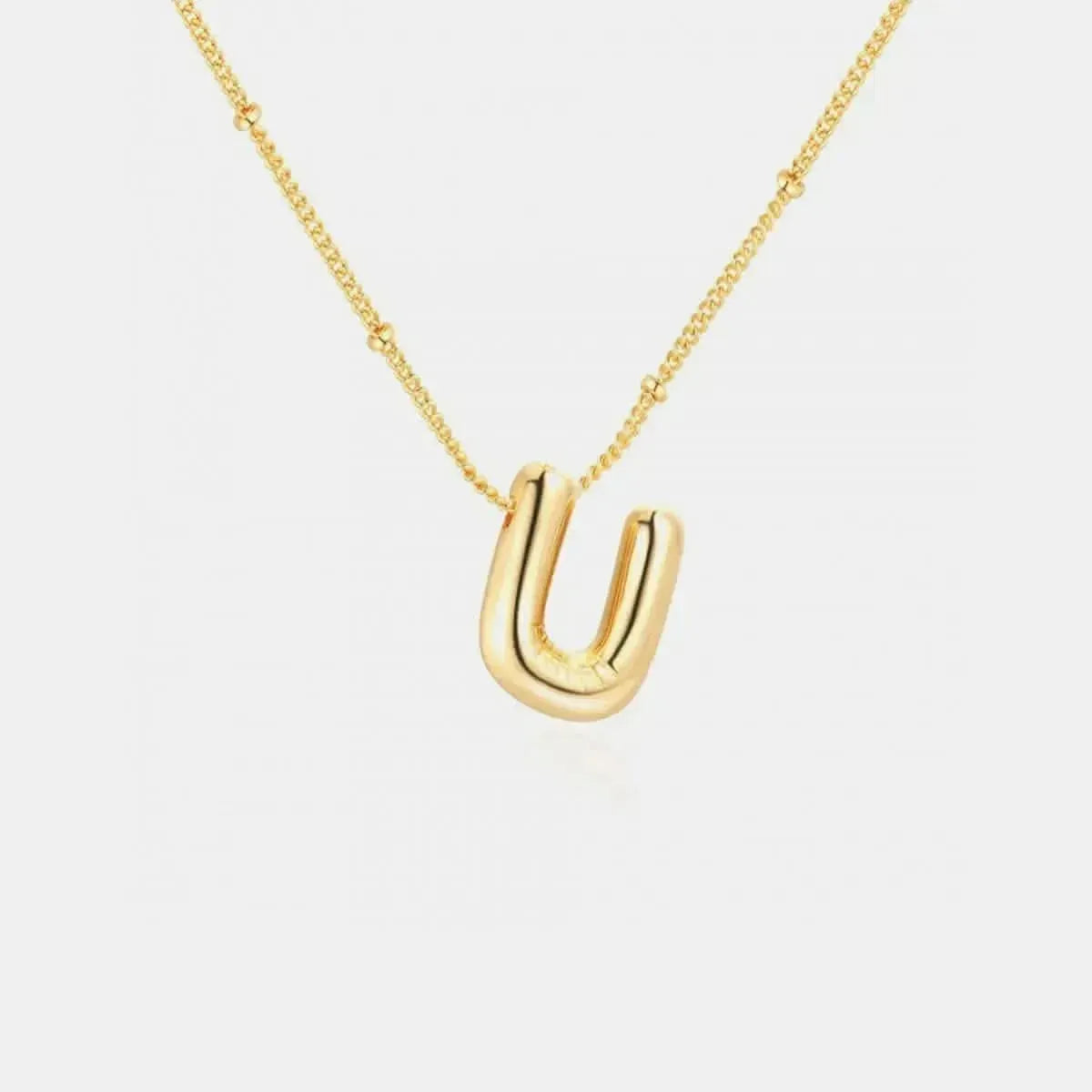 Gold-Plated Bubble Initial Necklace - Bad Moms Club